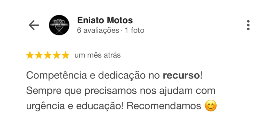 Avaliação Google - Eniato Motos