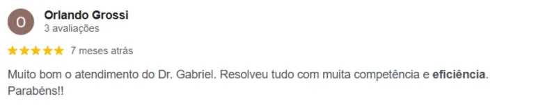 Avaliação Google - Orlando Grossi