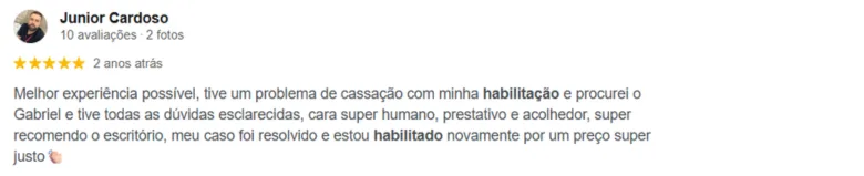 Avaliação Google - Junior Cardoso